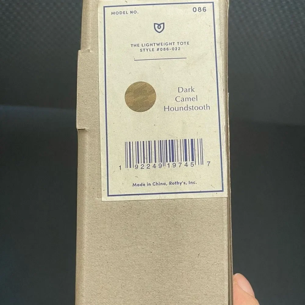 Rothy’s Lightweight Tote Dark Camel Houndstooth Collector’s Edition - Picture 6 of 8